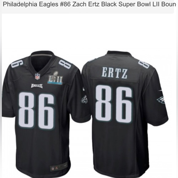NFL Other - NFL Official Philadelphia Eagles SuperBowl Bound Black Shirt Ertz #86 * Large